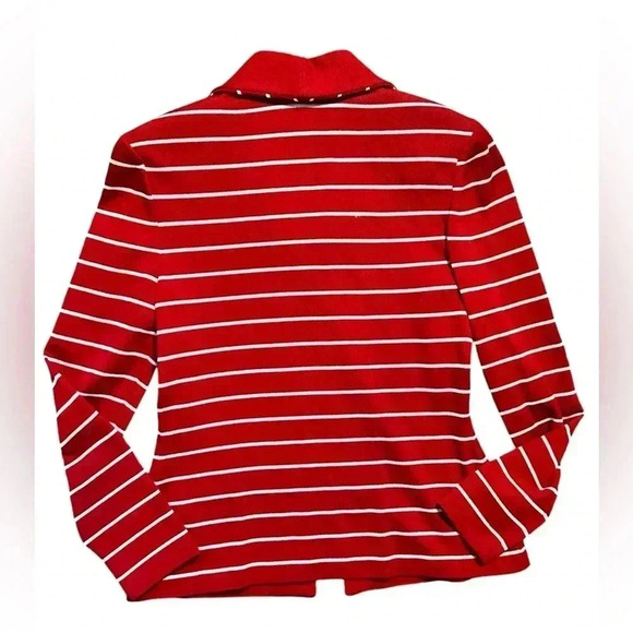 St. John Red Striped Jacket - Picture 4 of 6